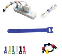 T-Type Adhesive Fastener Tape, Multi-Purpose Wire Ties Cord Organizer Nylon Self-Adhesive Tape, Wire Ties Cord Organizer Cable Organizer, Heavy Duty Hook and Loop Tape with Adhesive(Blue,50pcs)