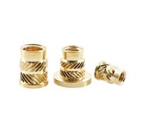 T-Type Flange Brass Insert Nuts, Knurled Hot Melt Embedded Thread Nuts M2-M8 for 3D Printing Notebook(30pcs,M2x6x3.5x4.5)