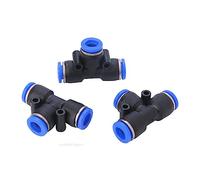 T Type PE Air Connectors 6 8 10 12 MM Pneumatic Fitting Quick Connect Slip Lock Tee 3Way Plastic Pipe Water Hose Tube Connector(PE-6mm)