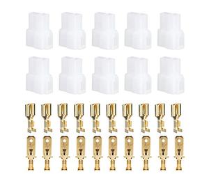 T-Type Power Plug, Radio Power Plug T-Type 2 Pin Power Plug Radio Cable Connectors Set Fit for FT-7800R FT-8800R FT-8900R