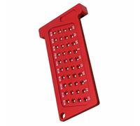 T Type Scriber Ruler with Hole Gauge for Woodworking, Red Aluminum Alloy Precision Woodworking Tool Imperial Measuring Tool for Hole Positioning Marking Measuring (80mm*43mm/3.15in*1.69in)