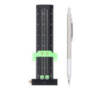 T Type Scribing Precision Sliding Measurement Tool with Steel Needle Double Line Marking Ruler for Woodworking Building Drawing Aluminum Alloy 7.5in (UK Standard)