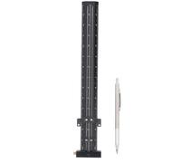 T Type Scribing Ruler Aluminum Alloy Multifunctional Portable Woodworking Ruler T Square with Pen for Construction Drawing Adjustable Sliding Etched Scale Lines CNC Machining for (UK Standard)