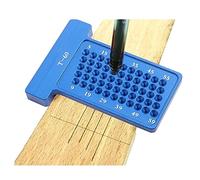 T-Type Scribing Ruler, Aluminum Alloy Woodworking Scriber T-Type Ruler, Hole Positioning Metric Measuring Ruler Hole Gauge, T Type Scriber, Woodworking Ruler for Woodworking(Blue)