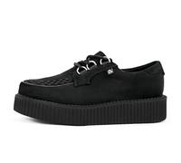 T.U.K. Anarchic Creeper - Men & Womens Shoes - Vegan Suede Black - Punk, Rocker Style and Gothic Shoe's - Lace Up Shoes with D Ring Eyelets - Size UK M2-W3