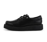 T.U.K Anarchic Creeper Mens & Womens Leather Shoes - Colour Black Leather - Punk Rock Platform Goth Shoes - Brothel Creepers - Wedge Lace Up Shoes T2340 - Size UK M3-W4
