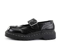 T.U.K. Anarchic Mary Jane Brogue Black Leather