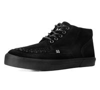 T.U.K. Mid Top Creeper Sneaker - Mens & Womens Shoes - Colour Black Suede - Punk, Goth and Rocker Style Leather and Lace Up Shoes - UK Size Men 10 / Women 11
