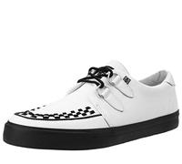 T.U.K. Leather Creeper Sneaker - Men and Womens Sneaker - Colour White Leather - Punk Goth and Rocker Style Leather and Suede Lace Up Shoes - UK Size Men 7 / Women 8