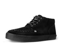T.U.K. Mid Top Creeper Sneaker - Mens & Womens Shoes - Colour Black Suede - Punk, Goth and Rocker Style Leather and Lace Up Shoes - UK Size Men 11 / Women 12
