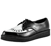 T.U.K. Pointed Creeper Lace-up - Men's and Women's Shoes - Colour Black and White Leather - Size UK Men 7 / UK Women 8
