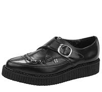 T.U.K. Pointed Creeper Monk Buckle - Men's and Women's Shoes - Colour Black Leather - Size UK Men 9 / UK Women 10