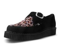 T.U.K. Pointed Creeper Monk Buckle - Men's and Women's Shoes - Colour Black Leopard Suede - Size UK Men 12 / UK Women 13
