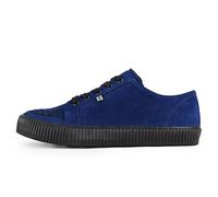 T.U.K. Ribbed Sole Creeper Sneaker - Mens and Womens Fashion Trainers - Skate, Punk, Rock and Goth Shoes in Leather, Suede and Canvas - Colour Navy - Size UK M12 / W13