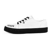 T.U.K. Ribbed Sole Creeper Sneaker - Mens and Womens Fashion Trainers - Skate, Punk, Rock and Goth Shoes in Leather, Suede and Canvas - Colour White - Size UK M9 / W10