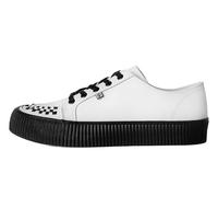 T.U.K. Ribbed Sole Creeper Sneaker - Mens and Womens Fashion Trainers - Skate, Punk, Rock and Goth Shoes in Leather, Suede and Canvas - Colour White - Size UK M11 / W12