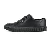 T.U.K. Ribbed Sole Creeper Sneaker - Mens and Womens Fashion Trainers - Skate, Punk, Rock and Goth Shoes in Leather, Suede and Canvas - Colour Black - Size UK M11 / W12
