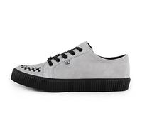 T.U.K. Ribbed Sole Creeper Sneaker - Mens and Womens Fashion Trainers - Skate, Punk, Rock and Goth Shoes in Leather, Suede and Canvas - Colour Grey - Size UK M7 / W8