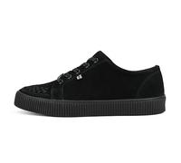 T.U.K. Ribbed Sole Creeper Sneaker - Mens and Womens Fashion Trainers - Skate, Punk, Rock and Goth Shoes in Leather, Suede and Canvas - Colour Black - Size UK M4 / W5