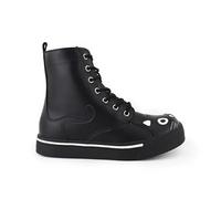 T.U.K. Shoes Womens Kitty Black Faux Leather Combat Sneaker Boots - A6570L - Size EU 37