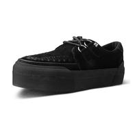 T.U.K. Stacked Creeper Sneaker - Mens & Womens Sneakers - Colour Black Suede - Punk, Goth and Rocker Style Leather and Suede Lace Up Shoes - Size UK Men 9 / UK Women 10