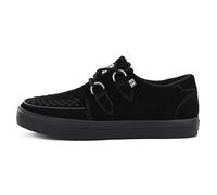 T.U.K. Suede Creeper Sneaker - Men and Womens Sneaker - Colour Black Suede - Punk Goth and Rocker Style Leather and Suede Lace Up Shoes - UK Size Men 12 / Women 13