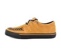 T.U.K. Suede Creeper Sneaker - Men and Womens Sneaker - Colour Hot Mustard Suede - Punk Goth and Rocker Style Leather and Suede Lace Up Shoes - UK Size Men 7 / Women 8