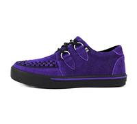 T.U.K. Suede Creeper Sneaker - Men and Womens Sneaker - Colour Purple Suede - Punk Goth and Rocker Style Leather and Suede Lace Up Shoes - UK Size Men 3 / Women 4