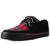 T.U.K. Vegan Creeper Sneaker - Mens and Womens Sneakers - Colour Black & Tartan Vegan Suede - Punk, Goth and Rocker Style Leather and Lace Up Shoes - UK Size Men 10 / Women 11