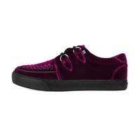 T.U.K. Vegan Creeper Sneaker - Mens and Womens Sneakers - Colour Burgundy Velvet - Punk, Goth and Rocker Style Leather and Lace Up Shoes - UK Size Men 9 / Women 10