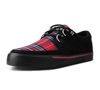 T.U.K. Vegan Creeper Sneakers for Men & Women - Lace-Up Suede Shoes with Memory Foam Insoles - Punk, Goth, Rockabilly & Alternative Footwear - Black & Tartan Vegan Suede, UK Size Men 7 / Women 8