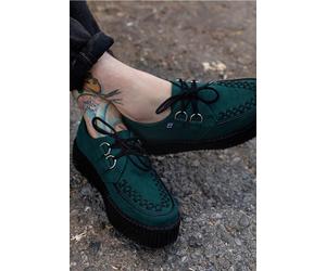 T.U.K. - Viva High Creeper Dark Cedar Vegan Suede - Girl Shoes - green - EU 36 - Synthetic/Textile/Rubber EU 36