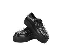 T.U.K. - Viva High Sole Creep Black Spike N Chain - Girl Shoes - black - EU 36 - Synthetic/Textile/Rubber,Fake Leather EU 36
