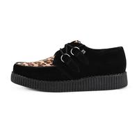 T.U.K. Viva Low Creeper Black & Leopard Suede