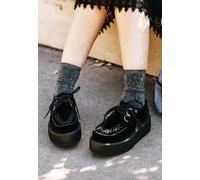 T.U.K. - Viva Mondo Creeper Black Velvet - Girl Shoes - black - EU 36 - Textile, Synthetic/Textile/Rubber,Velvet EU 36