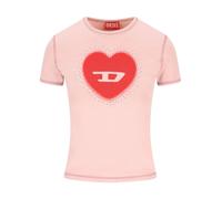 T-uncuties Heart Logo T-shirt, female, Diesel, T-Shirts, Pink, S, Tops S