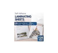 T&W SAME FILM Self Adhesive Laminating Sheets, 5mil, 9 x 12 Inch No Heat Laminating Sheets, Self Sealing Laminating Sheets for Laminator, Round Corner, No Heat, No Machine Needed-128 Pack