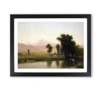 T.W. Whittredge Crossing the River Platte Classic Painting Framed Print | A2 Black Framed Wall Art | Ready to Hang | Classic Landscape Picture | Living Room Bedroom Lounge Office