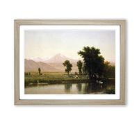 T.W. Whittredge Crossing the River Platte Classic Painting Framed Print | A4 Oak Framed Wall Art | Ready to Hang | Classic Landscape Picture | Living Room Bedroom Lounge Office
