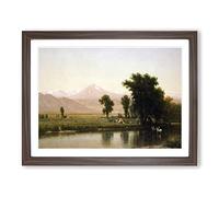 T.W. Whittredge Crossing the River Platte Classic Painting Framed Print | A4 Walnut Framed Wall Art | Ready to Hang | Classic Landscape Picture | Living Room Bedroom Lounge Office