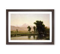 T.W. Whittredge Crossing The River Platte Framed Print | A2 Walnut Framed Wall Art | Ready to Hang | Modern Landscape Picture | Living Room Bedroom Lounge Office