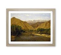 T.W. Whittredge Indian Encampment Classic Painting Framed Print | A3 Oak Framed Wall Art | Ready to Hang | Classic Historical Picture | Living Room Bedroom Lounge Office