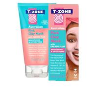 T-Zone Australian Pink Clay Mask with Kakadu Plum 125ml - Brightening & Detoxifying Face Mask, Tightens Pores, Draws Out Impurities & Restores Radiance, Enriched with Vitamin C, Aloe & Witch Hazel