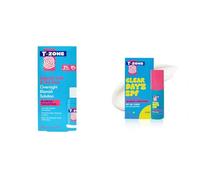 T-Zone Day and Night Blemish Control Bundle - Salicylic Acid & Tea Tree Overnight Spot Treatment 30ml + Clear Dayz SPF 50+ 50ml - Drying Lotion & Lightweight Sunscreen for Oily, Blemish-Prone Skin