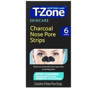 T-Zone Deep Detox Charcoal Nose Pore Strips - 6 Gentle Blackhead Remover Strips for Pore Refining & Oil Control, Clear Smooth Skin, 6 count (Pack of 1)
