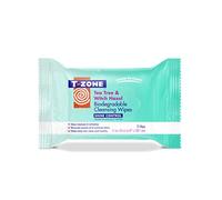 T-Zone Tea Tree & Witch Hazel Biodegradable Cleansing Wipes 25 Pack - Deep Cleansing & Oil-Control Face Wipes - Removes Dirt, Makeup & Impurities for Fresh, Clearer Skin