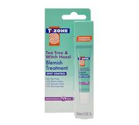 T-Zone Tea Tree & Witch Hazel Blemish Treatment Gel 15ml, Rapid Spot Treatment with Salicylic Acid & Niacinamide, Targets, Calms & Prevents Spots, Pimples & Breakouts for Clearer Skin