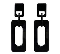 T-ztoss Boho Colorful Acrylic Rectangle Dangle Earrings for Women Retro Black Acrylic Geometry Statement Earrings Jewelry Gift, S, Acrylic, No Gemstone