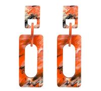 T-ztoss Boho Colorful Acrylic Rectangle Dangle Earrings for Women Retro Black Acrylic Geometry Statement Earrings Jewelry Gift, S, Acrylic, No Gemstone