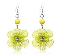 T-ztoss Boho Flower Earrings for Women Large Flower Dangle Earrings Bohemian Hollow Floral Earrings, Metal